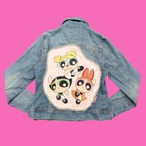 Powerpuff Girls T-Shirt, Denim Jacket Size S for Women